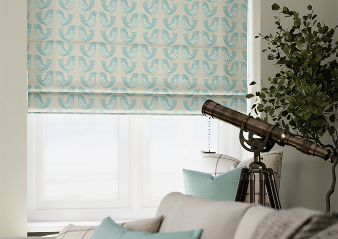 Scandi Birds, Aqua - Roman Blind - Image 5